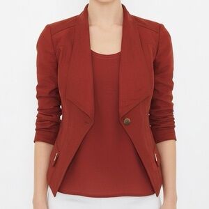 WHBM Blazer Dark Orange Red Jacket Coat 4
